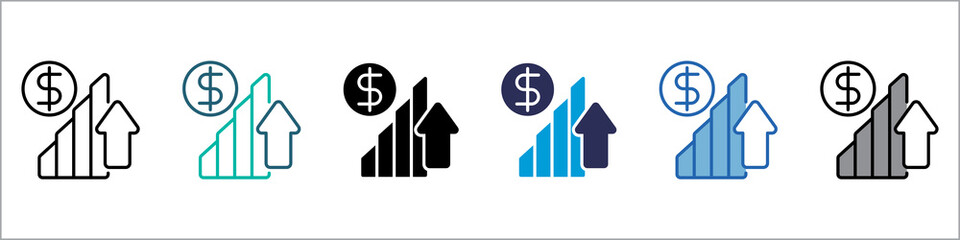 Increase Revenue Single Icon Multistyle Illustration