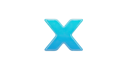 3D Blue Letter X