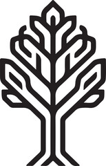 tree vector designed for coloring pages. Features clean black outlines, nature-inspired shapes, and a calm aesthetic