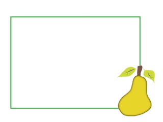 Green outline frame with yellow pear decoration