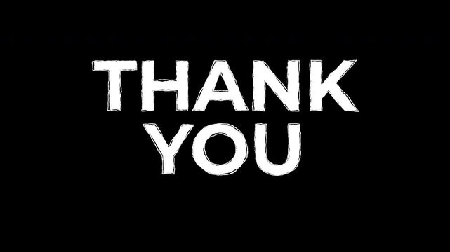 Loopable, vector-based animation of the phrase 'Thank You'. Ideal for gratitude expressions, messaging, and communication.