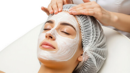 Face mask spa treatment isolated on transparent background