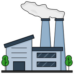 vector illustration of a factory building