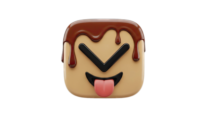 Chocolate Drip Emoji with Tongue Out
