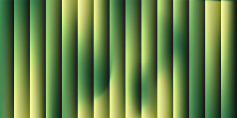 Obraz premium Corrugated, fluted glass vertical stripes in of forest, emerald, and lime green tones vector texture. Ribbed plastic gradient background.Eps10