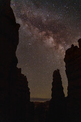 milky way between rocks