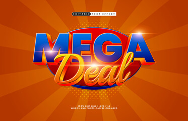 Mega Deal Editable Text Effect - Bold Discount Typography for Promotion, Banner, and Advertising