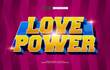 Love Power Editable Text Effect - Bold Comic Style Typography for Logo, Poster, and Title