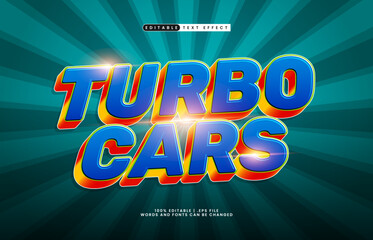 Turbo Cars Editable Text Effect - Speed Racing Style Typography for Logo, Poster, and Title
