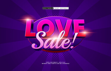 Love Sale Editable Text Effect - Bold Discount Typography for Promotion, Banner, and Advertising