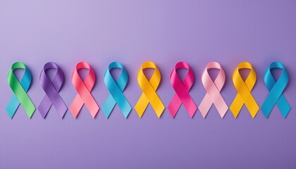 Ribbon of Hope: A collection of multi-colored ribbons, each representing a different cause, stand as a poignant symbol of solidarity and awareness.