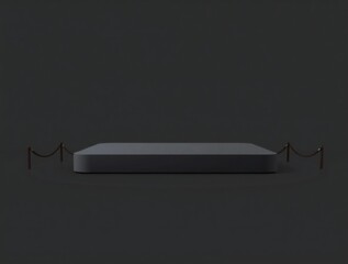 Minimalist dark gray platform or podium on a dark background
