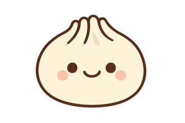 Kawaii bao bun mascot smiling and representing asian food