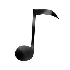 水彩風の一分音符イラスト 柔らかな質感の音楽デザイン素材