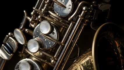close up of a saxophone