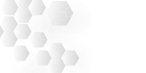 White abstract hexagonal paper background. Luxury White grid Pattern. Futuristic emboss honeycomb mosaic white background. geometric mesh cell texture. modern futuristic wallpaper.