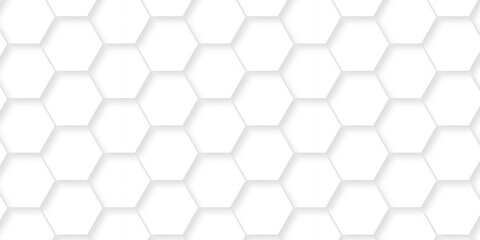 Naklejka premium White abstract hexagonal paper background. Luxury White grid Pattern. Futuristic emboss honeycomb mosaic white background. geometric mesh cell texture. modern futuristic wallpaper.