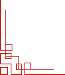 Red Geometric Corner Border