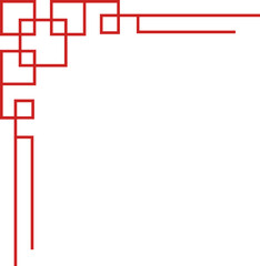 Red Chinese Corner Frame