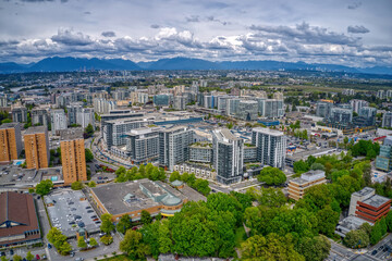 Aerial View of the Vancouver Suburb of Richmond, British Columbia during Summer