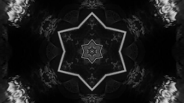 Kaleidoscope Monochrome Core &ndash; 4K Seamless Minimal Abstract Geometric VJ Loop Background
