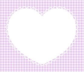 かわいいギンガムチェックのハートフレームのベクターイラスト