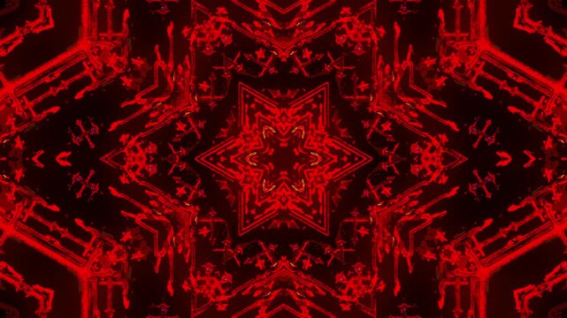 Red Cyber Fracture Kaleidoscope &ndash; HD Seamless Abstract Geometric VJ Loop Background