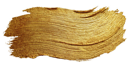 Golden textured brushstroke with horizontal ridges against a dark background
