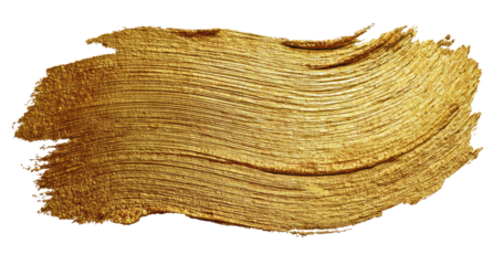 Golden textured brushstroke with horizontal ridges against a dark background