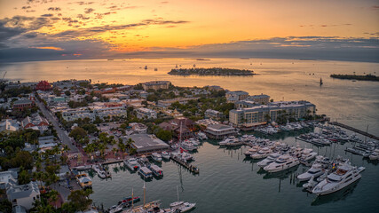 Aerial View of Key West, Florida at Dusk