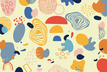 Boho Hand Drawn Abstract Background Vector