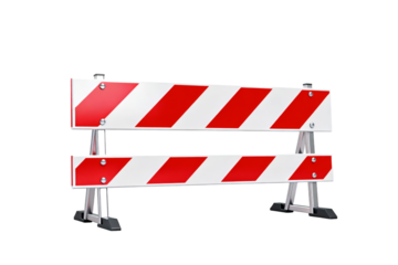 Red and White Traffic Barrier for Road Work