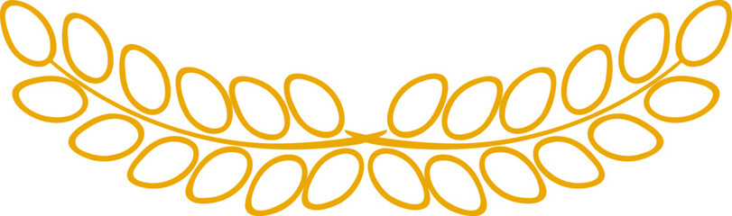 Hand drawn rice ears vignette decorative botanical element