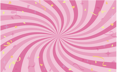 ピンクの渦巻きサンバースト背景素材