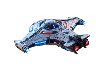 Sci-fi Spacecraft with Futuristic Design and Engines