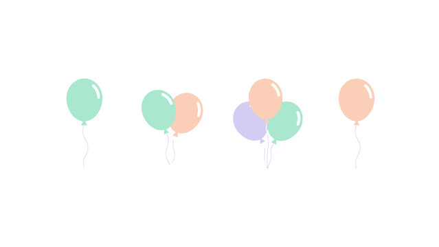 Colorful balloons floating in air 1. Spring Vector Packs. EPS Editable