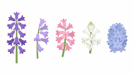 Obraz premium Colorful flowers in a row arrangement. Spring Vector Packs. EPS Editable