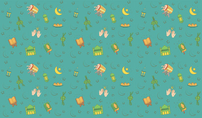Eid Mubarak Seamless Background Pattern EPS Vector