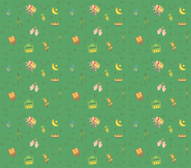 Eid Mubarak Seamless Background Pattern EPS Vector