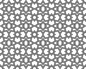 Seamless geometric islamic pattern. Geometric outline texture on white background. Beautiful arabic pattern for design element.