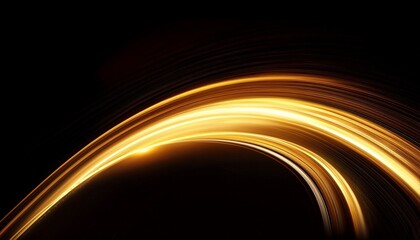 Smooth Glowing Golden Line On Dark Background Creating An Elegant Light Arc