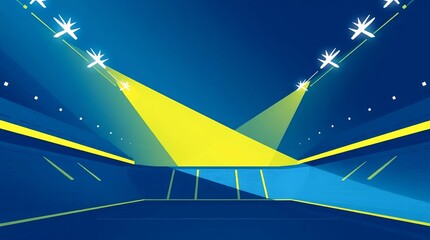 modern stadium lights illustration with dramatic angles and vibrant sports atmosphere