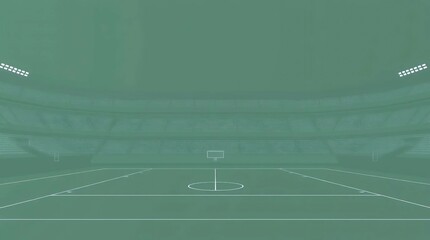 empty football stadium field with soft green tones and minimal sports background