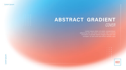 Blue orange poster background with gradient mesh and copy space for modern business cover and eco web banner design