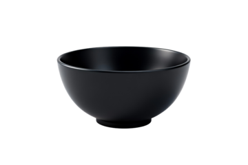 Minimalist Black Ceramic Bowl on White Background