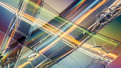 A futuristic corporate setting featuring advanced AI technology displayed on sleek glass surfaces with a modern architectural design.