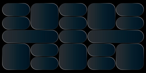 Futuristic transparent glass Bento Grid frames for website landing page. Digital banners UI templates design
