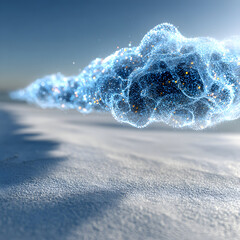 Cloud Formation Over Sandy Beach Landscape.