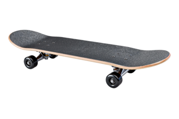 Skateboard with Black Grip Tape and Wheels
