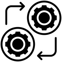 automated process icon isolated on white background. vector illustration icon for data Science technology and other business